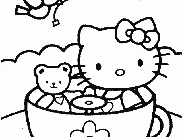 Tranh tô màu hello kitty