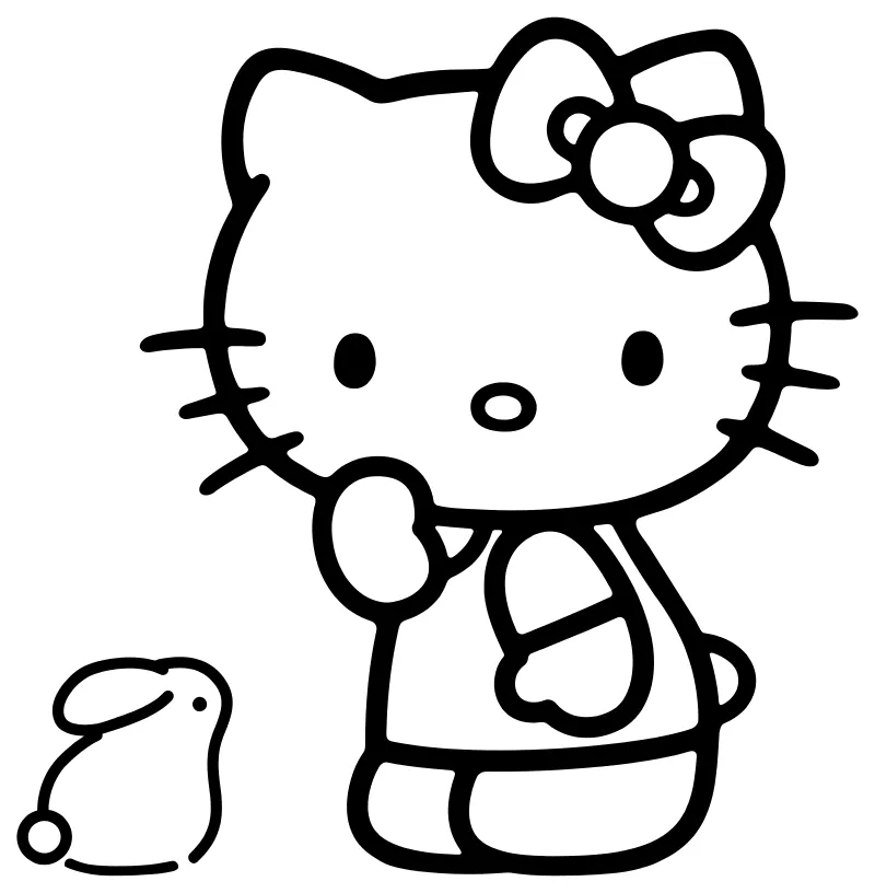 Tranh tô màu hello kitty