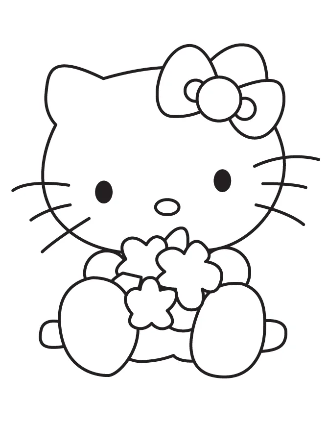 Tranh tô màu hello kitty