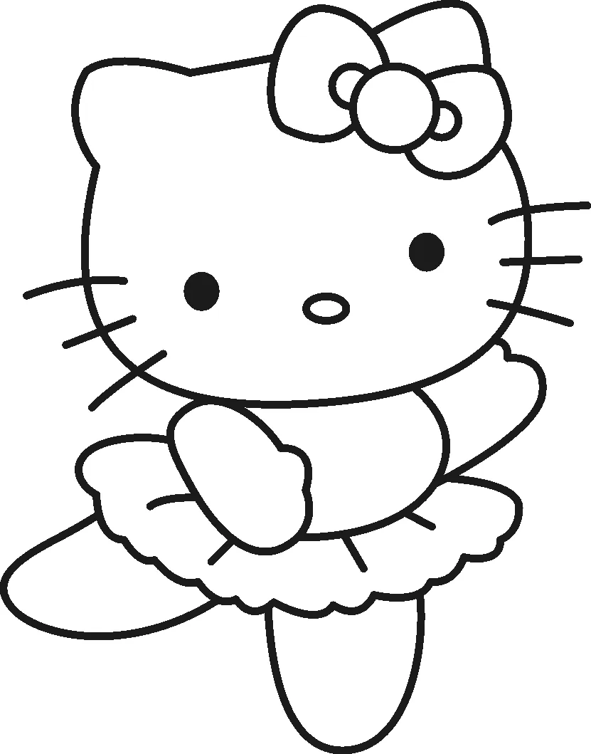 Tranh tô màu hello kitty