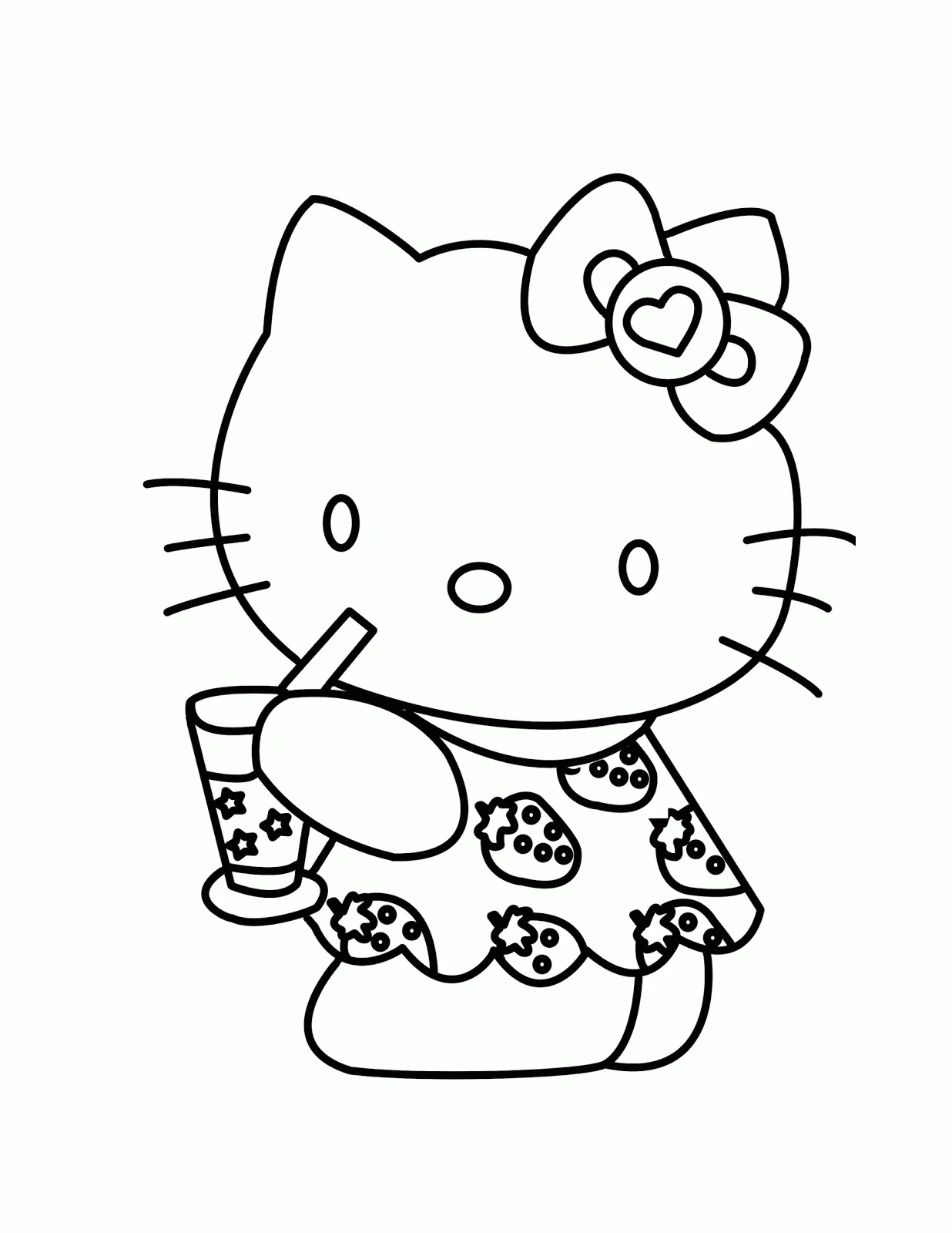 Tranh tô màu hello kitty