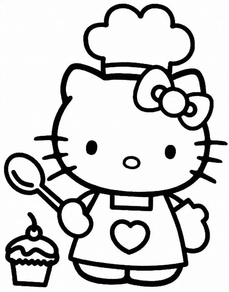 Tranh tô màu hello kitty