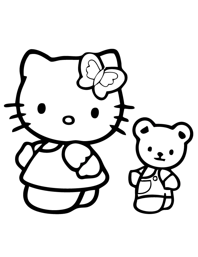 Tranh tô màu hello kitty