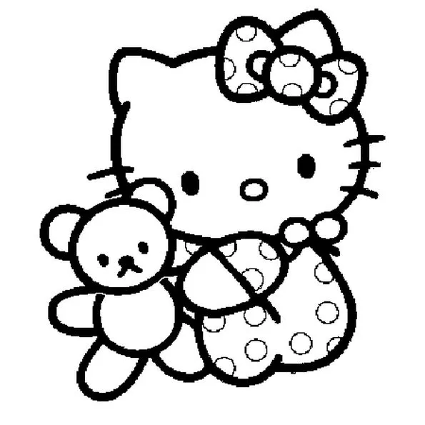 Tranh tô màu hello kitty