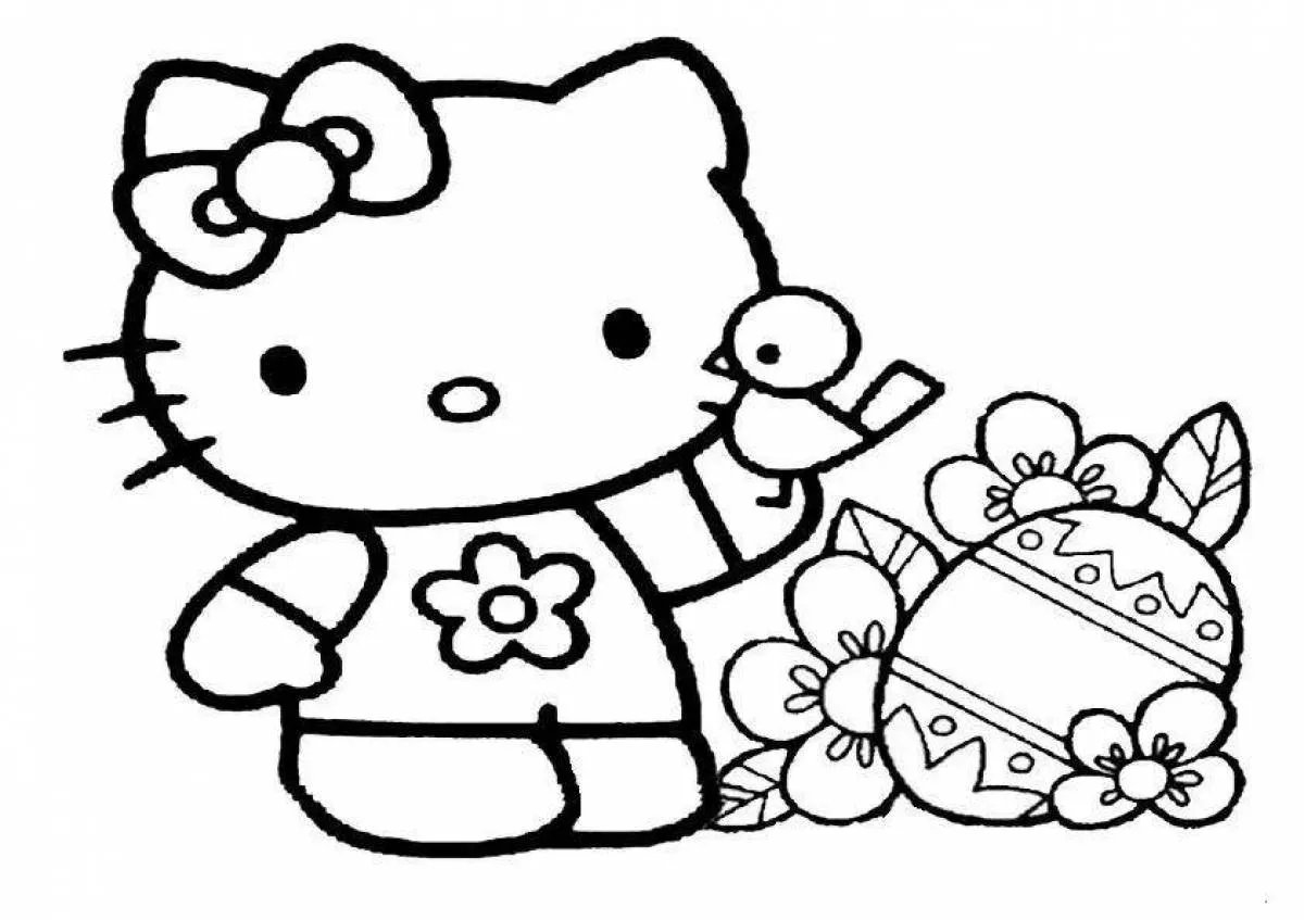 Tranh tô màu hello kitty