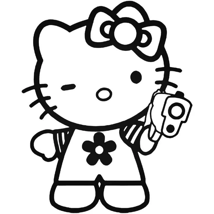 Tranh tô màu hello kitty