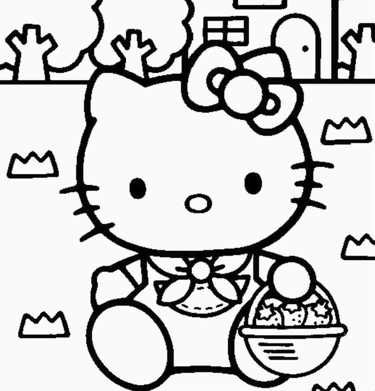 Tranh tô màu hello kitty