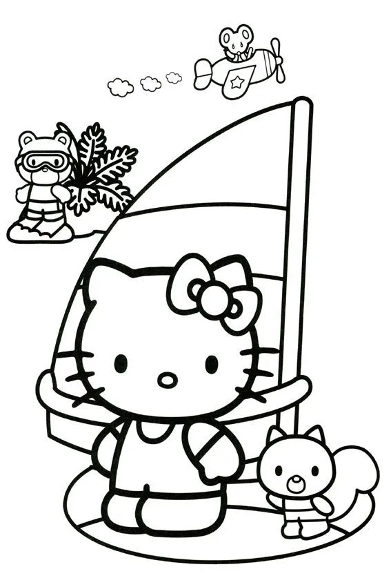 Tranh tô màu hello kitty