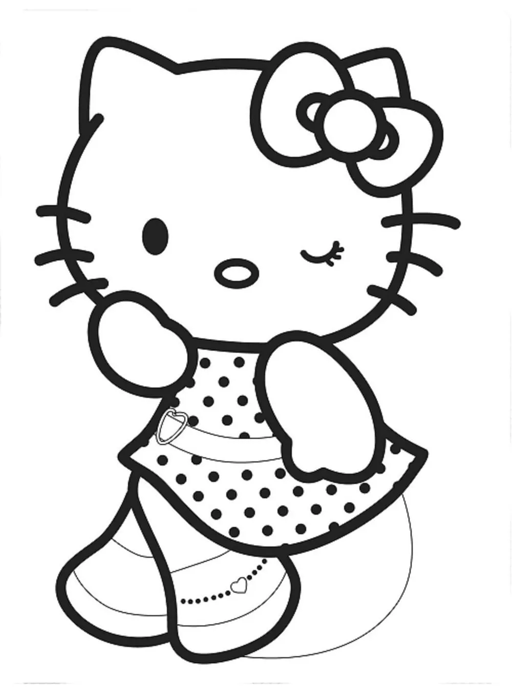 Tranh tô màu hello kitty