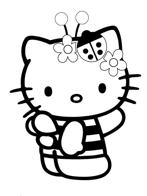 Tranh tô màu hello kitty