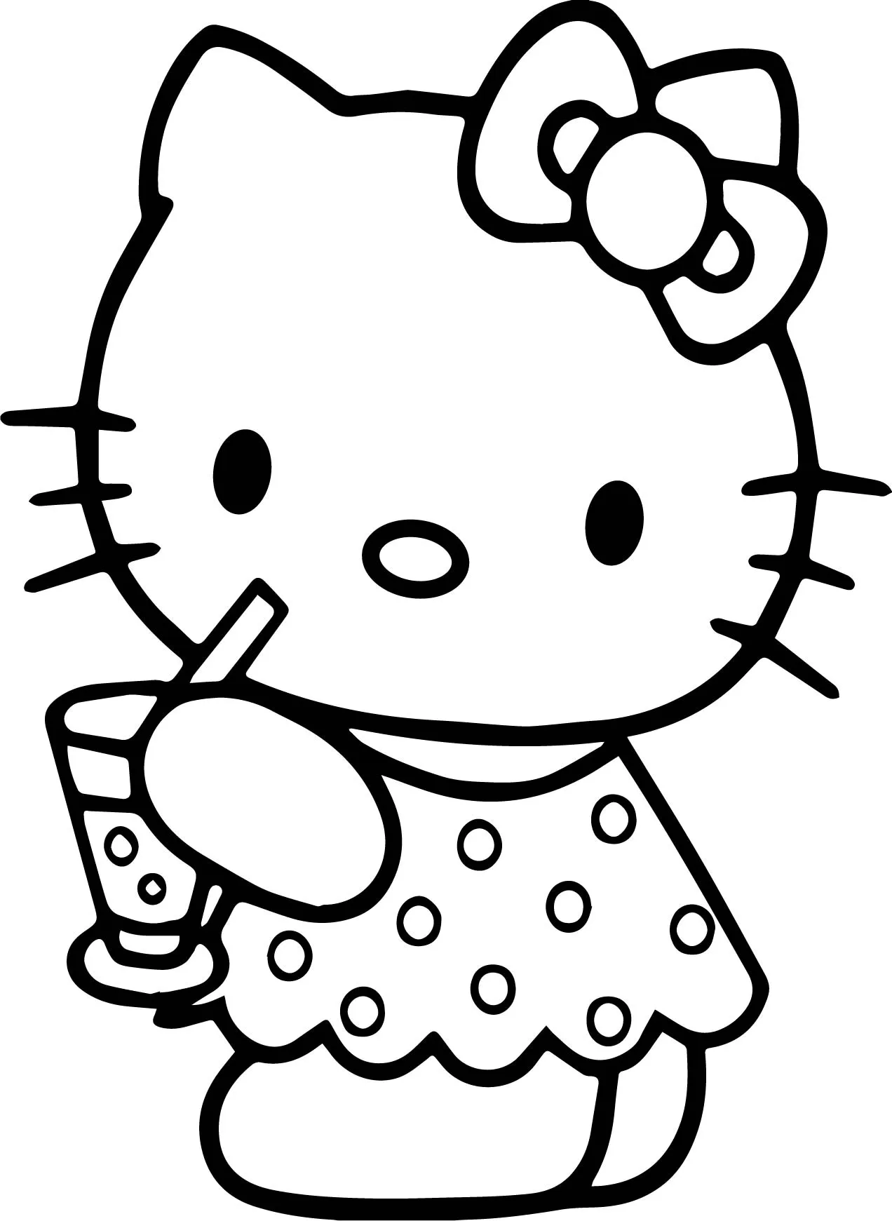 Tranh tô màu hello kitty