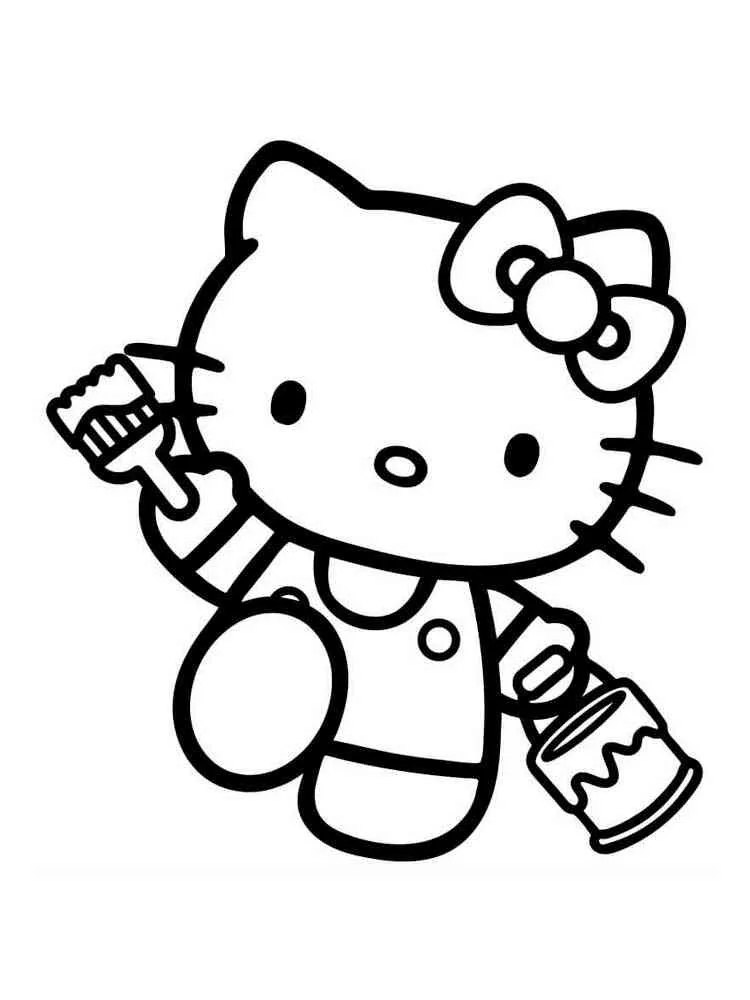 Tranh tô màu hello kitty