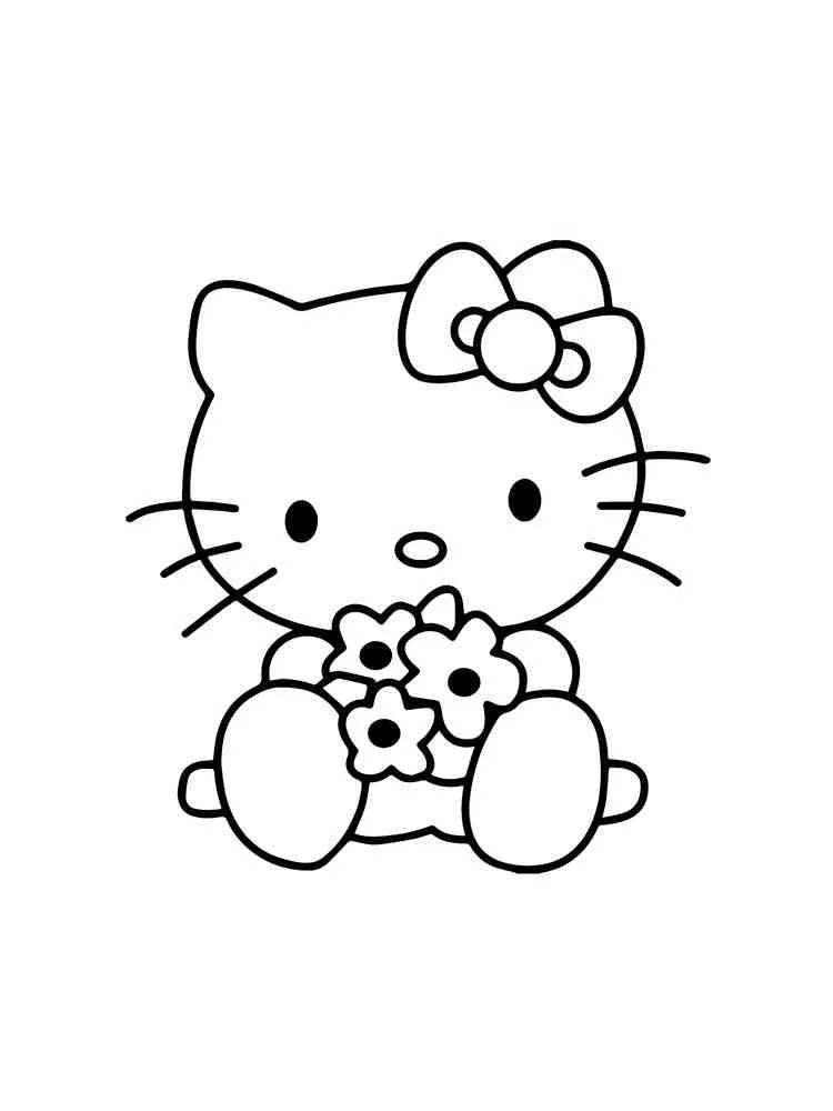 Tranh tô màu hello kitty