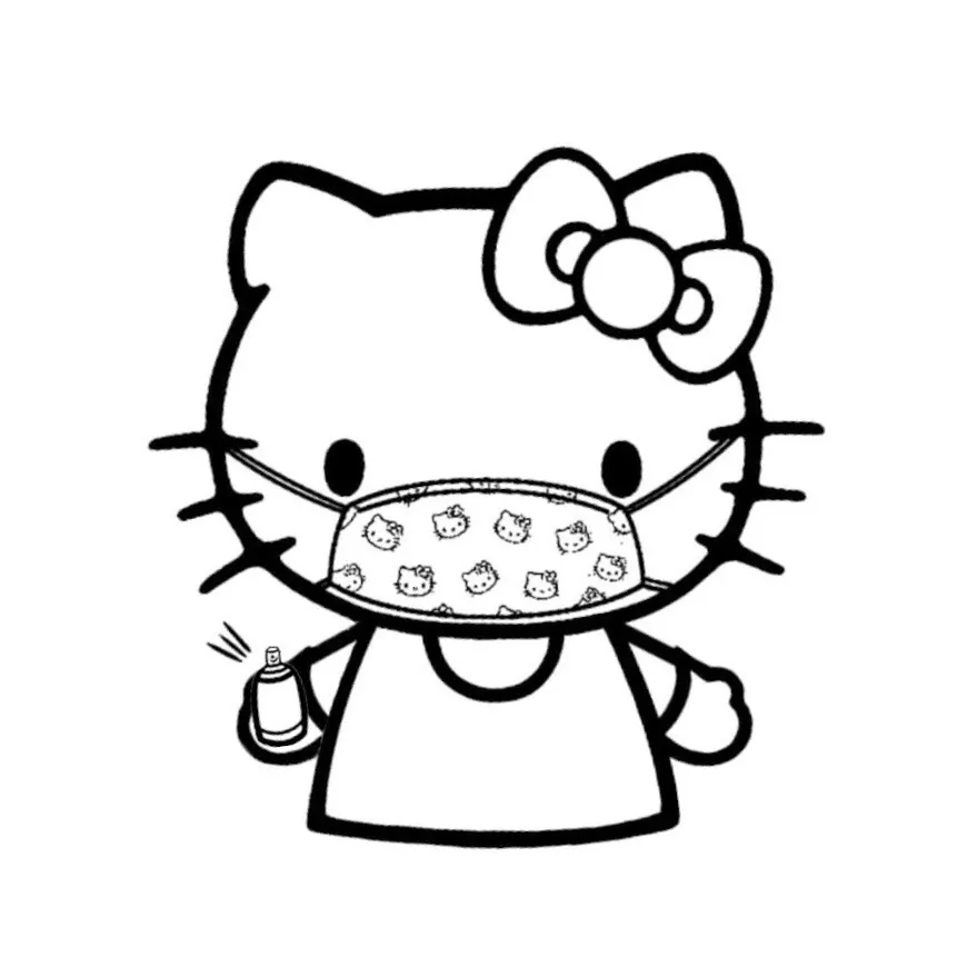 Tranh tô màu hello kitty