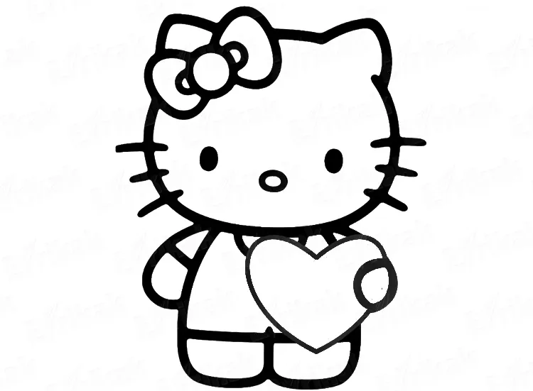 Tranh tô màu hello kitty