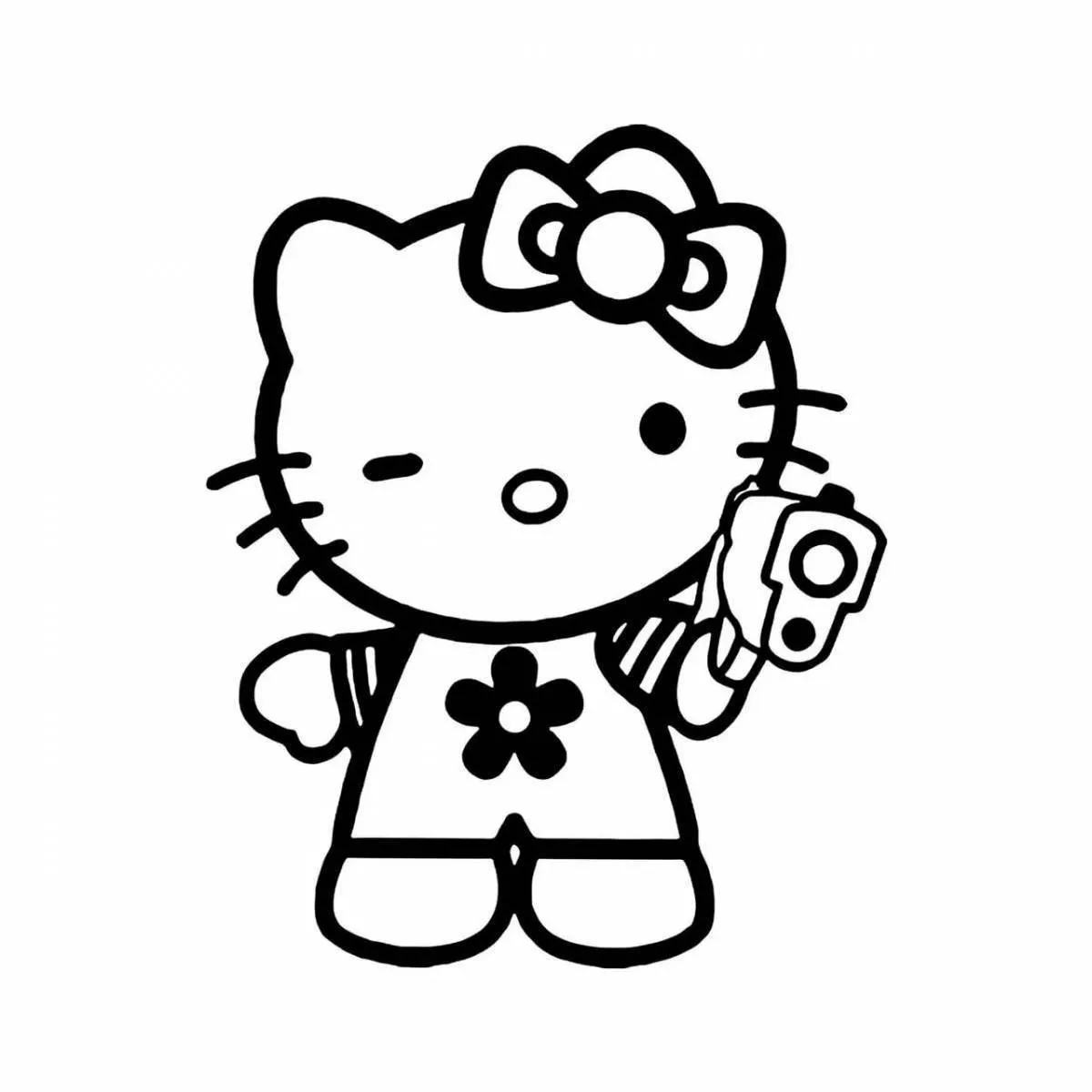 Tranh tô màu hello kitty