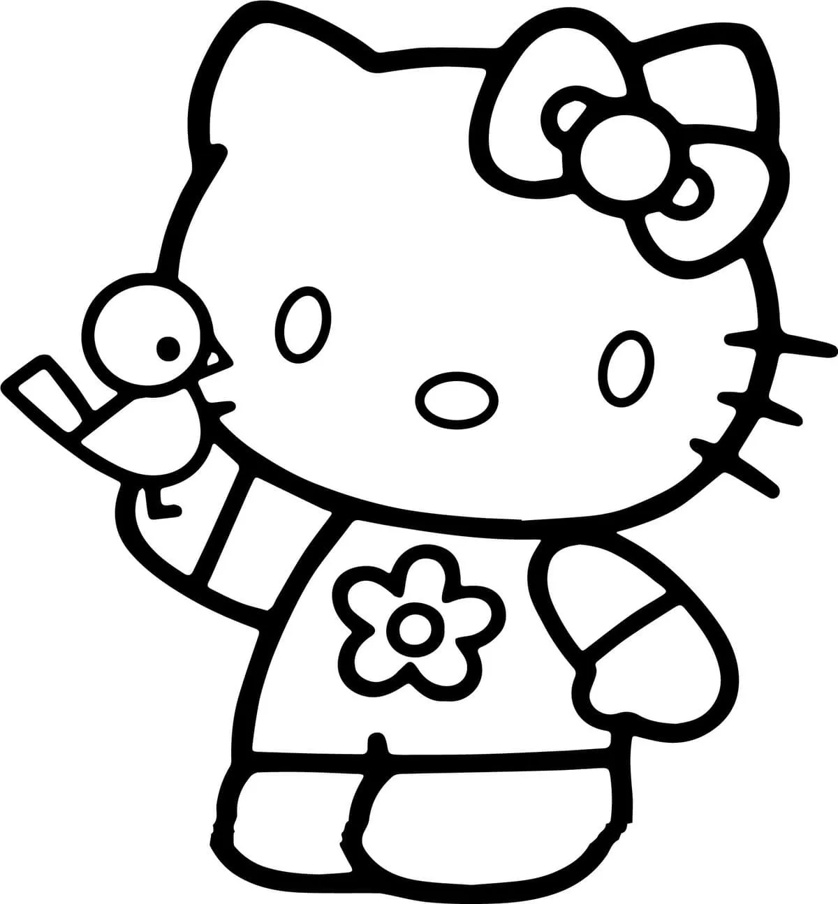 Tranh tô màu hello kitty