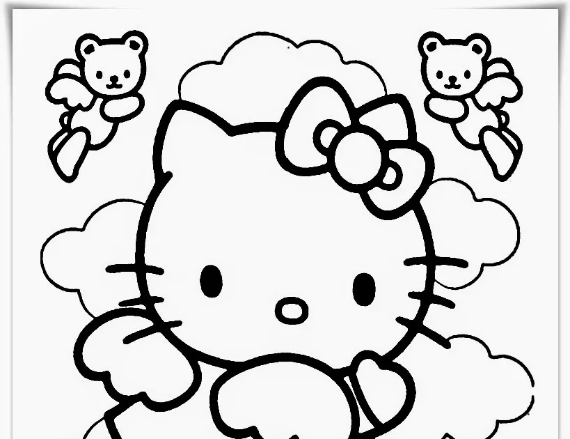 Tranh tô màu hello kitty