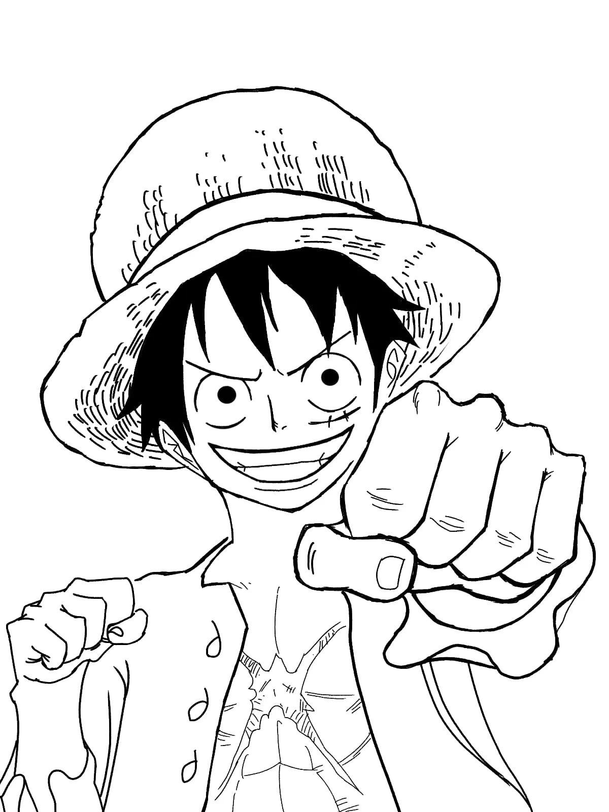 Tranh tô màu one piece siêu ngầu và đẹp cho bé