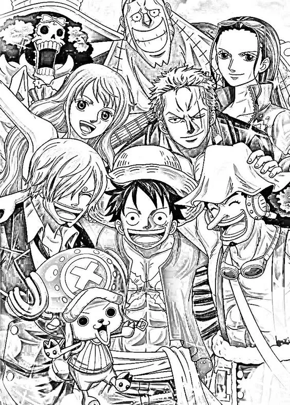 Tranh tô màu one piece siêu ngầu và đẹp cho bé